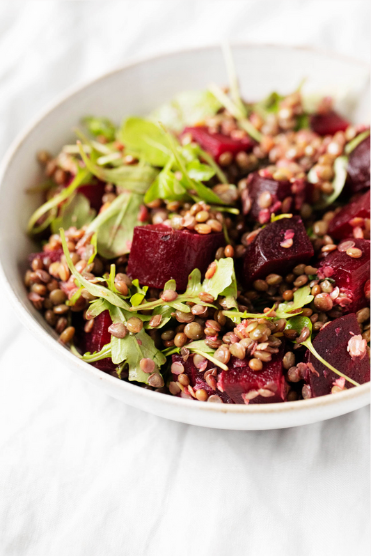 Warm Autumn Beet & Lentil Harvest Bowl